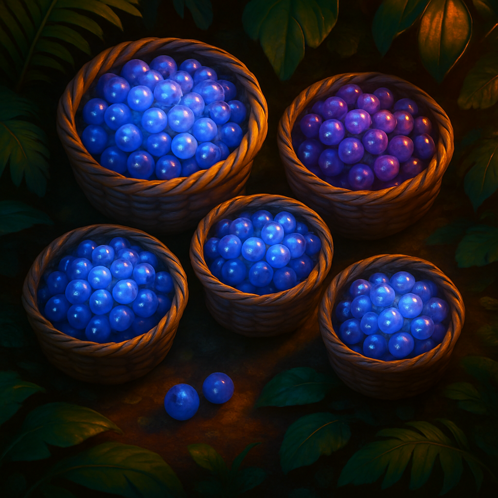 Five baskets with berries, two remaining outside