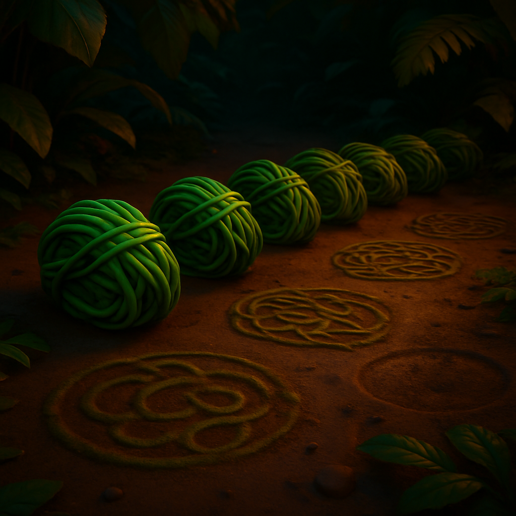 Seven neat bundles of vines
